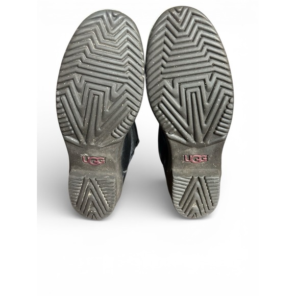 UGG Kesey Waterproof Leather And Wool Ankle Boots, BLK/Gray Women's 8.5 - Picture 6 of 7